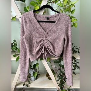 wild fable XL purple cropped sweater